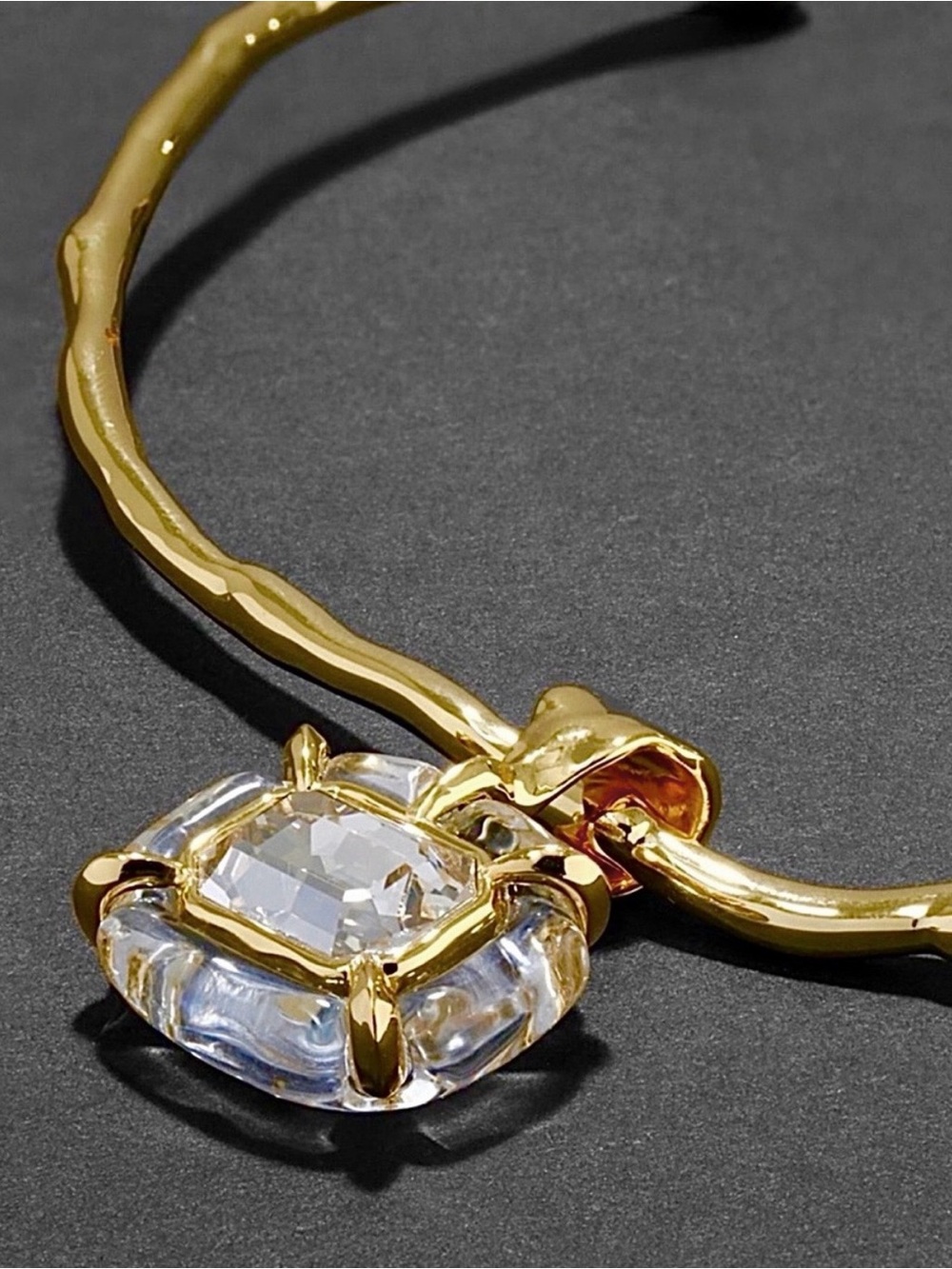 Alexis Bittar Liquid Lucite Jeweled Crystal Collar Necklace - Clear